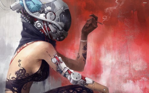 cyborg woman tattoo
