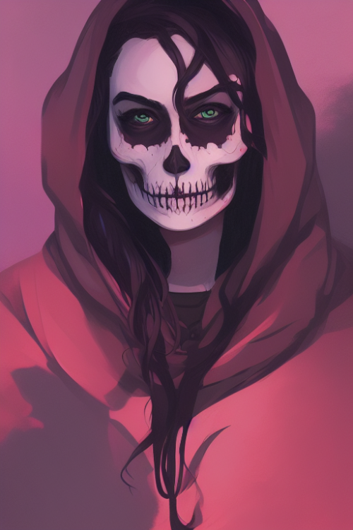 2552027255 a portrait of a girl skull face charlie bowater atey ghailan and mike mignola vibrant col