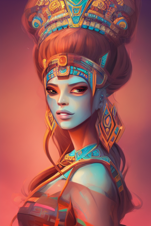 293739689 a portrait of a beautiful aztec queen art by lois van baarle and loish and ross tran and r