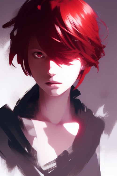 3312470220 portrait of a teen girl with short red hair dramatic lighting anime illustration by Alexi