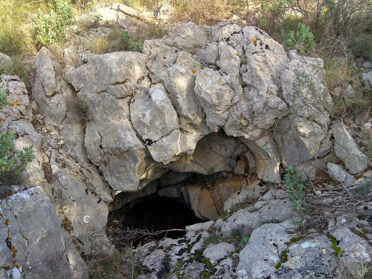 L'entrée d'une grotte.